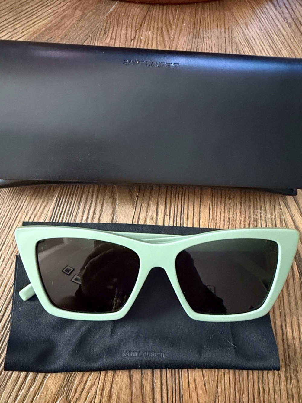 Yves Saint Laurent Mint Green Cat-Eye Sunglasses